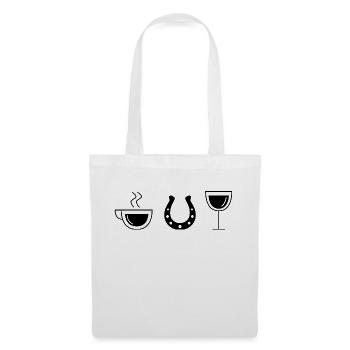Vin de café et cheval - - Sac en tissu - blanc - Devant