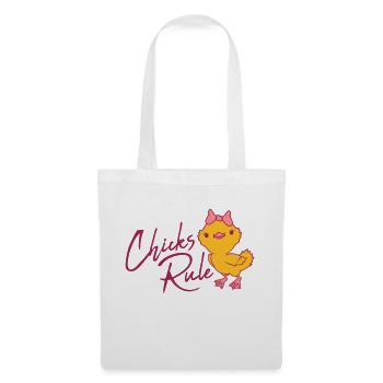 Chicks Rule cute little bird - Tote Bag - white - Front