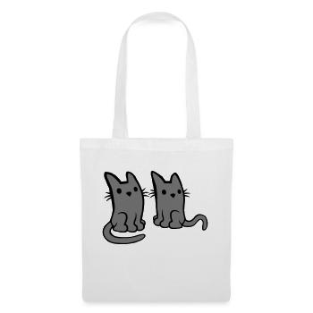 2 Katzen Freunde Team - Stoffbeutel - Weiß - Vorne