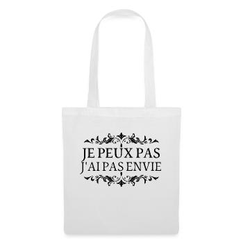 JE PEUX PAS J'AI PAS ENVIE. - Sac en tissu - blanc - Devant