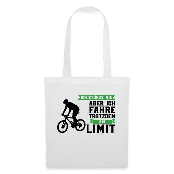 Mountainbike Downhill Mountainbike Fahrer Geschenk - Stoffbeutel - Weiß - Vorne