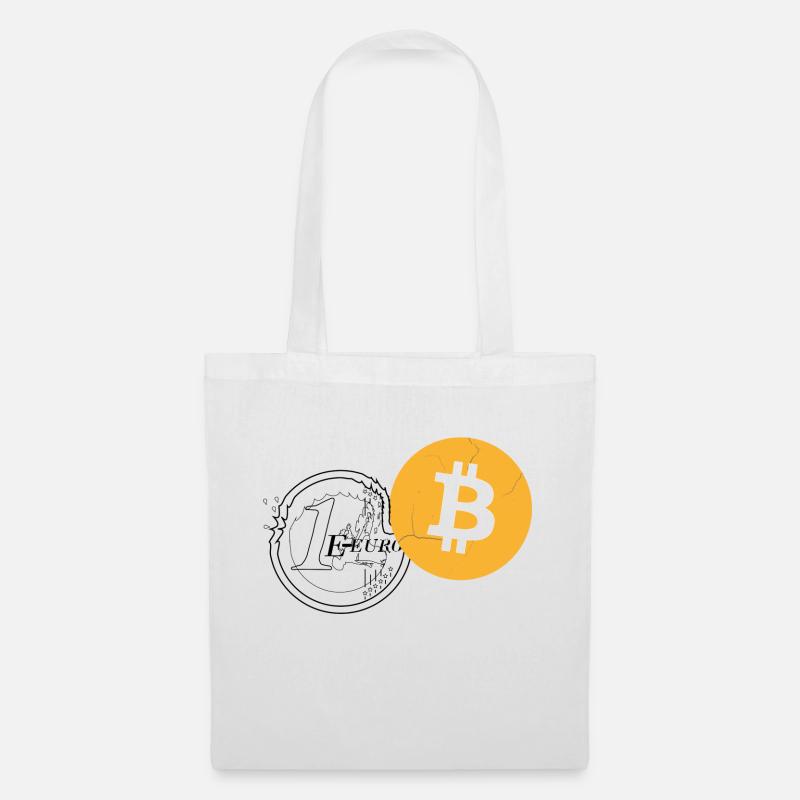 E-euro VS. Bitcoin - Stoffbeutel - Weiß
