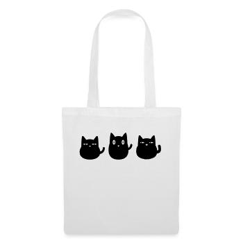 Drei schwarze Katzen - Stoffbeutel - Weiß - Vorne