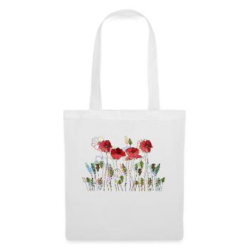 Blumen - Stoffbeutel - Weiß - Vorne