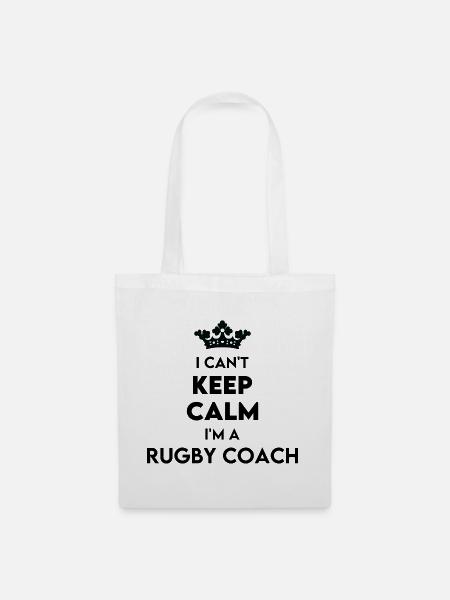 Beruf – Ich kann nicht ruhig bleiben Ich bin Rugby-Trainer - Stoffbeutel - Weiß