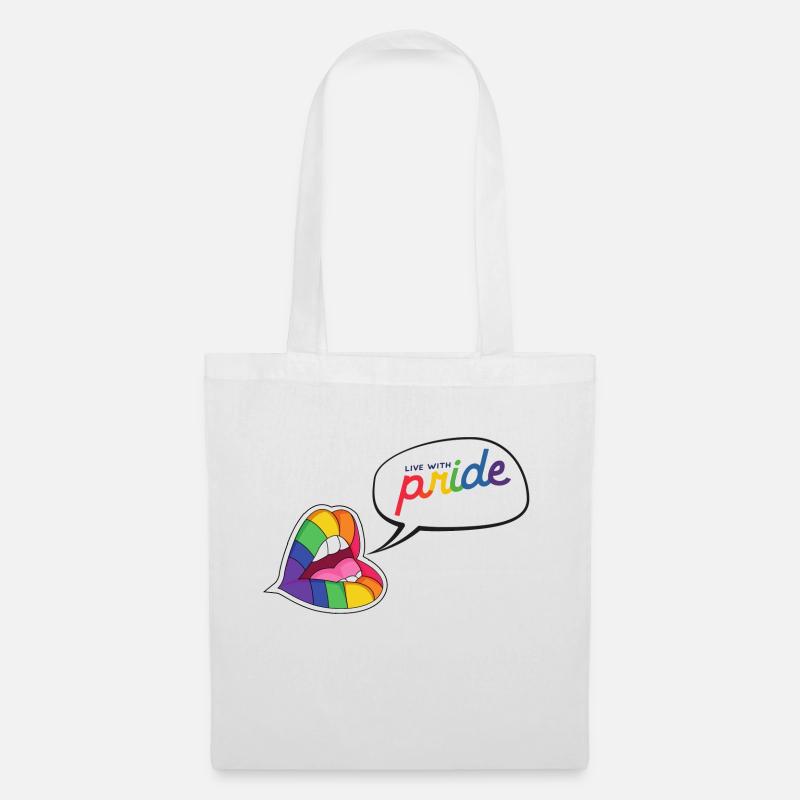 LGBTQ+ Pride Live With Pride Geschenk - Stoffbeutel - Weiß