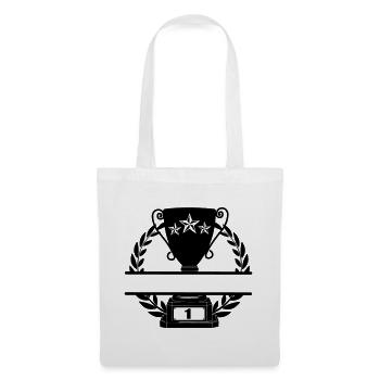 Coupe de première place avec plaque signalétique - Sac en tissu - blanc - Devant