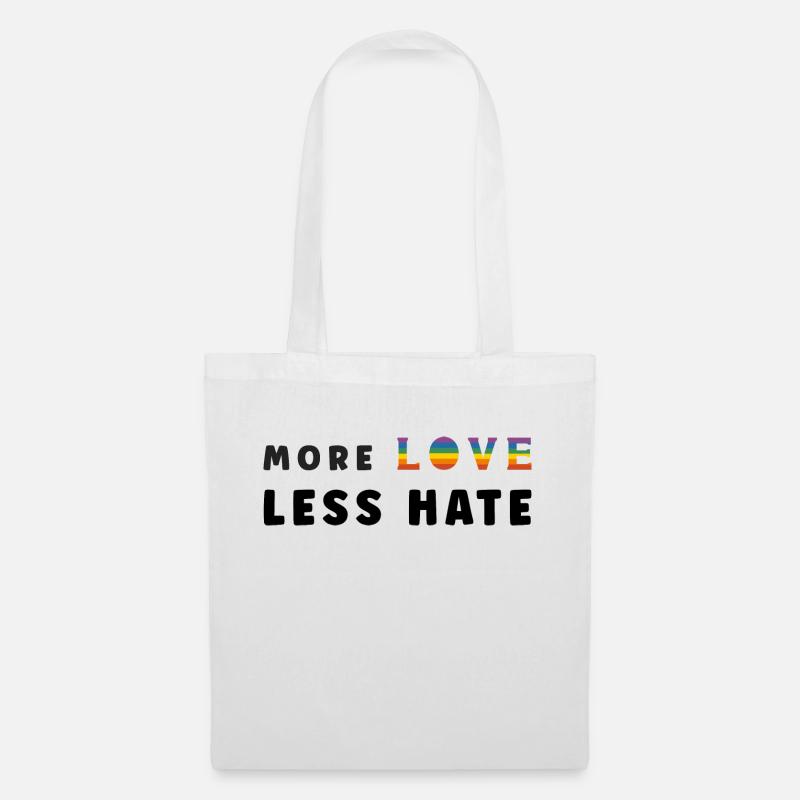 Pride Month, LGBT, Liebe mehr, weniger Hass - Stoffbeutel - Weiß