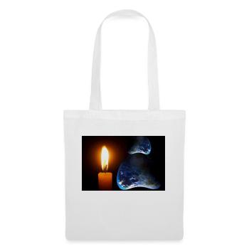Une bougie qui brille sur une terre inconnue. - Sac en tissu - blanc - Devant