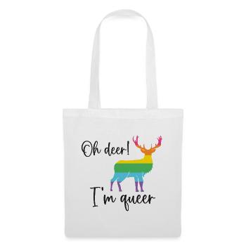 Pride Month LGBTQ - Oh Deer I'm Queer! - Tote Bag - white - Front
