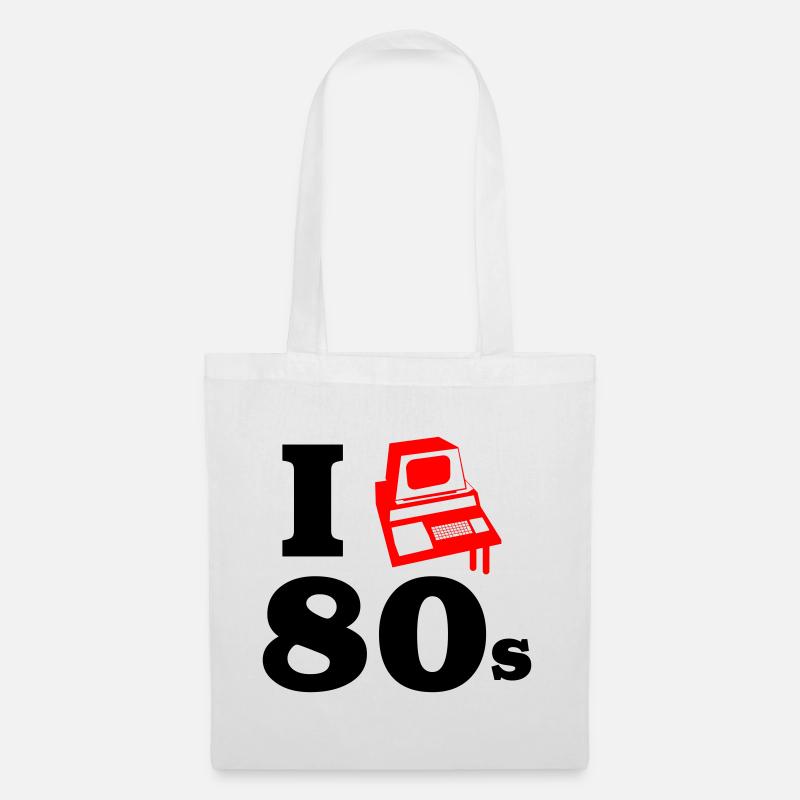 i love 80s | Retro-Computer - Stoffbeutel - Weiß