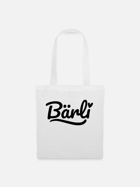 Bärli Schrift Herz - Stoffbeutel - Weiß