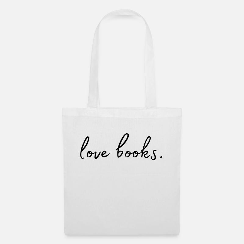 love books. Buchliebe - Stoffbeutel - Weiß