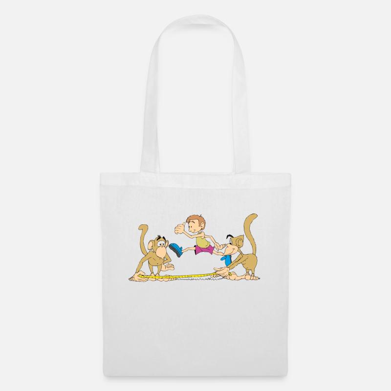 Monkeys in athletic competition - Tote Bag - white