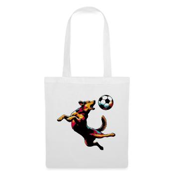 Dog plays with a soccer ball - Tote Bag - white - Front