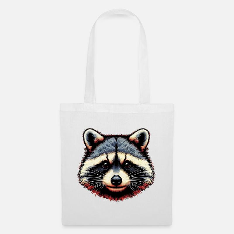 Waschbär - Stoffbeutel - Weiß