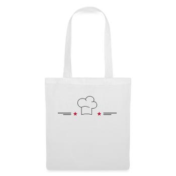 Toque de chef avec étoiles - Sac en tissu - blanc - Devant