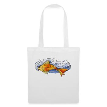 Poisson - Sac en tissu - blanc - Devant