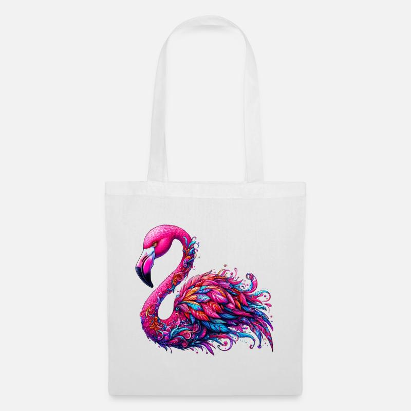 Flamingo - Stoffbeutel - Weiß