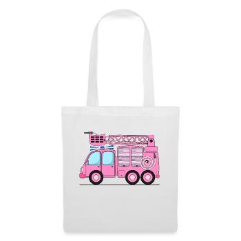 Camion de pompiers pour enfants en rose - Sac en tissu - blanc - Devant