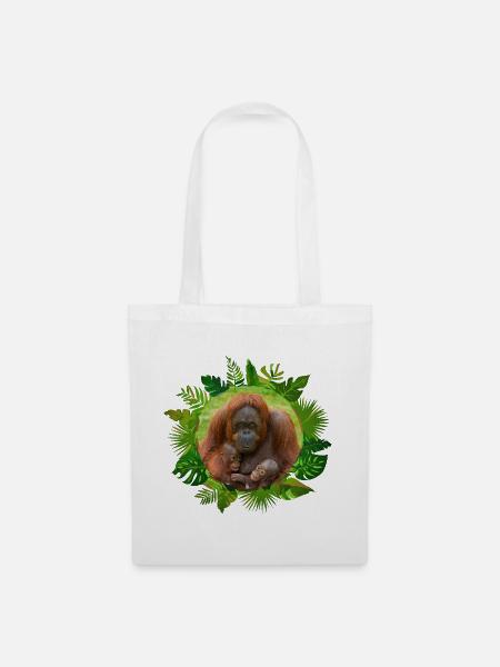 Orang-Utan-Familienbande - Stoffbeutel - Weiß