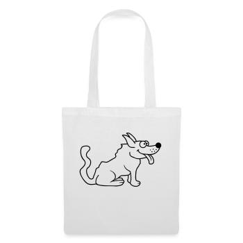 Cher chien tire la langue joyeusement - Sac en tissu - blanc - Devant