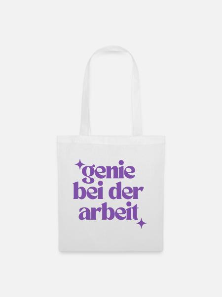 Genie bei der Arbeit - Stoffbeutel - Weiß