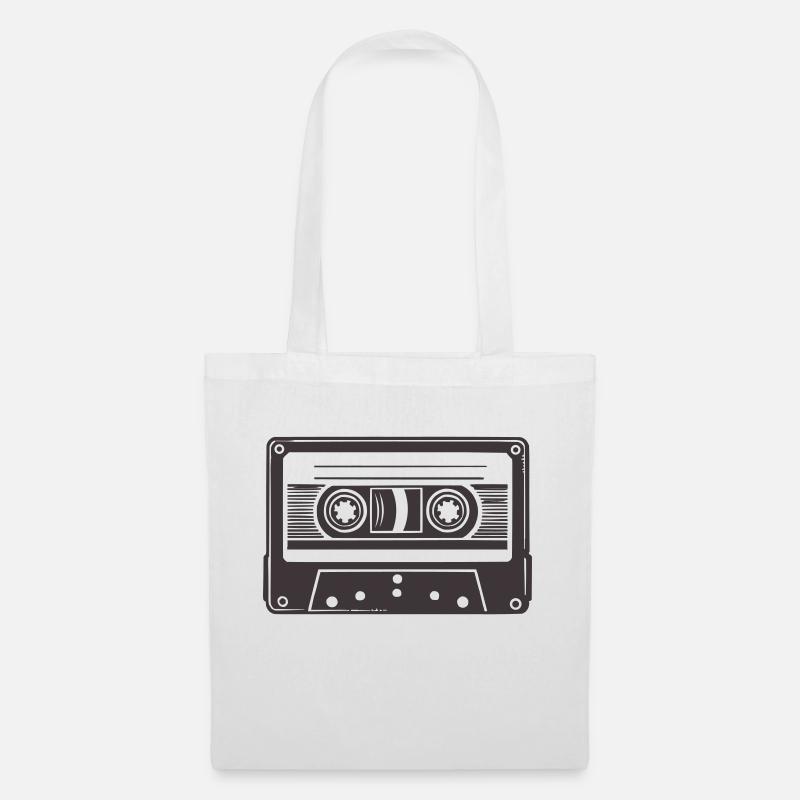 audio kassette - Stoffbeutel - Weiß