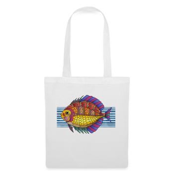 Poisson - Sac en tissu - blanc - Devant