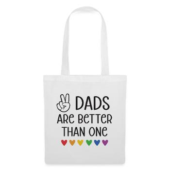 Mois de la fierté LGBTQ - Deux papas valent mieux qu’un - Sac en tissu - blanc - Devant