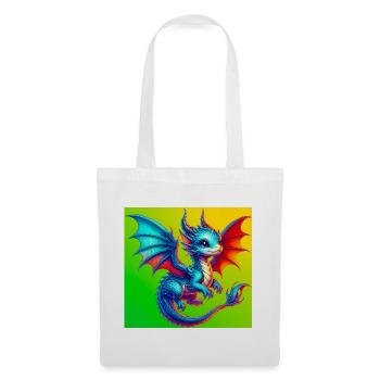 Drache - Stoffbeutel - Weiß - Vorne