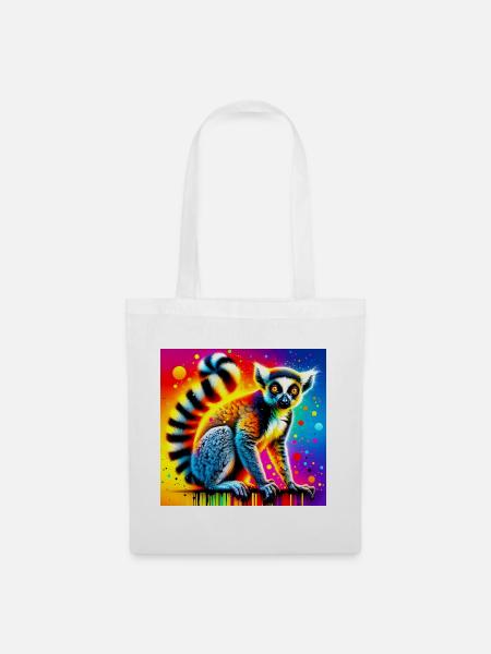Lemur - Stoffbeutel - Weiß