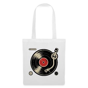 Disques vinyles Platine vinyle Platine vinyle Graphisme - Sac en tissu - blanc - Devant