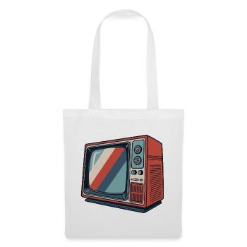Retro TV Streifen Vintage Muster - Stoffbeutel - Weiß - Vorne
