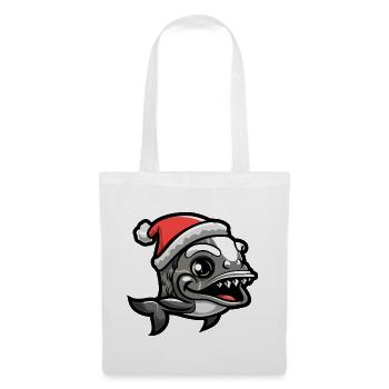 Noël de poisson piranha - Sac en tissu - blanc - Devant
