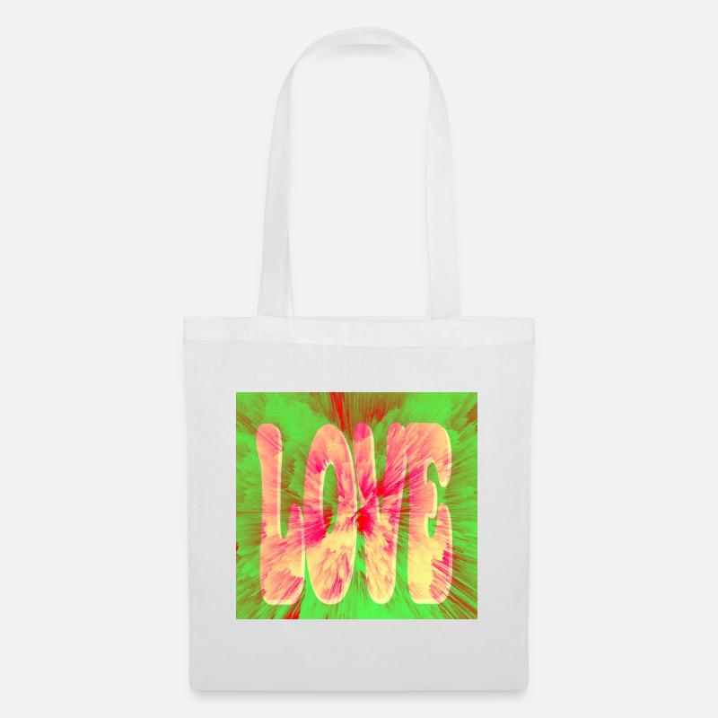 Love Neon Tie Dye - Stoffbeutel - Weiß