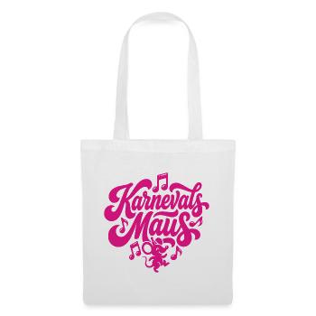 Karnevals Maus Karnevalsmaus Karneval Party Tanzen - Stoffbeutel - Weiß - Vorne
