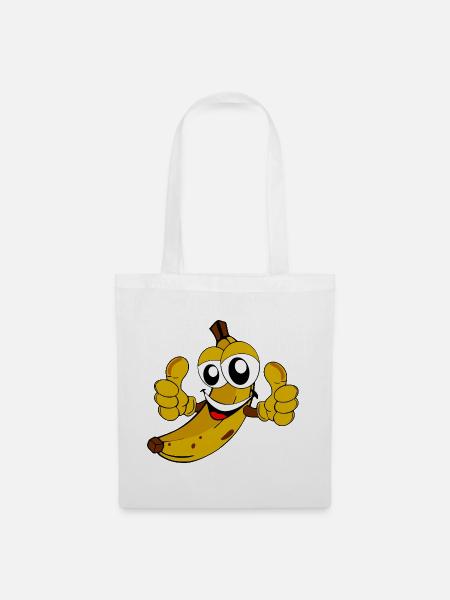 Fröhliche Banane - Stoffbeutel - Weiß
