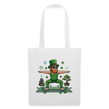 St. Patricks Day Yoga Leprechaun Namaste - Stoffbeutel - Weiß - Vorne