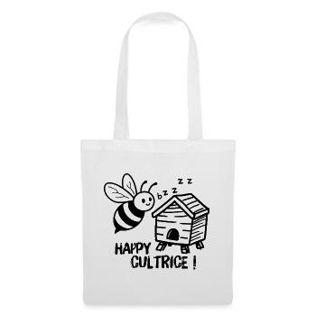 Beekeeper, happy bee farmer with a beehive - Tote Bag - white - Front