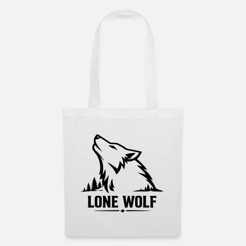 Lone Wolf Heulender Wolf Wolfskopf Design - Stoffbeutel - Weiß