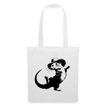 Funny Otter with Hat Cartoon Motif - Tote Bag - white - Front