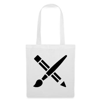 Pinceau, crayon, bricolage, icône artistique - Sac en tissu - blanc - Devant
