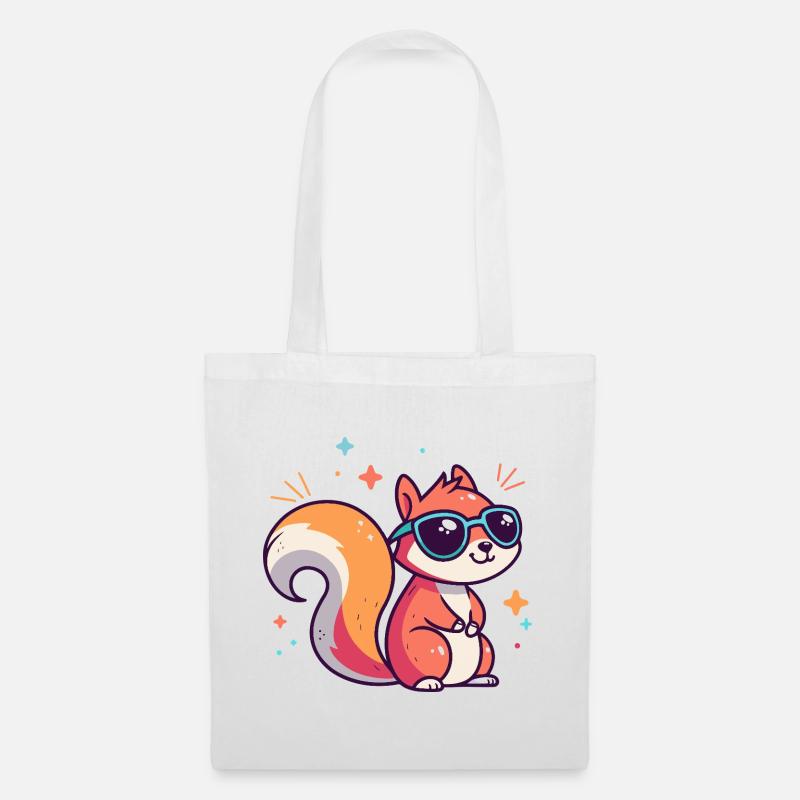 Schicke Eichhörnchen-Sonnenbrille - Stoffbeutel - Weiß