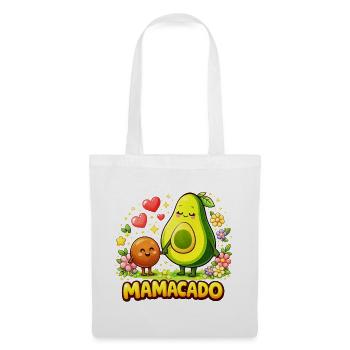 Mamacado Avocado - Lustiges Mama Kawaii Design - Stoffbeutel - Weiß - Vorne