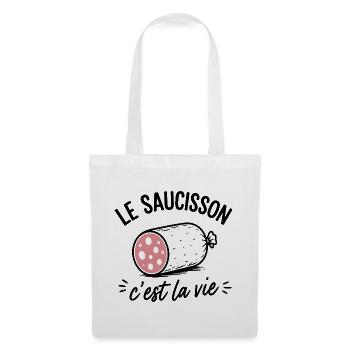Le Saucisson C'est La Vie Design Humoristique - Sac en tissu - blanc - Devant