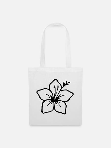 Hibiskus Blüten Design Sommer Urlaub Hawaiiblume - Stoffbeutel - Weiß