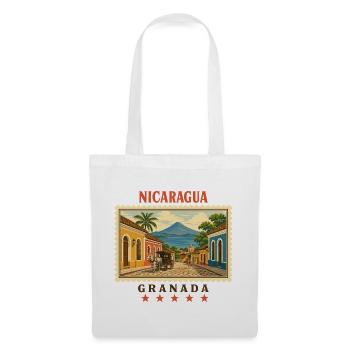Nicaragua Granada Vintage Reisemarke - Stoffbeutel - Weiß - Vorne