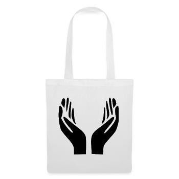 Mains ouvertes Geste de la main - Sac en tissu - blanc - Devant