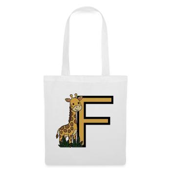 Giraffe Buchstabe F - Stoffbeutel - Weiß - Vorne